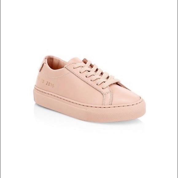 Common Projects Little Girls Achilles Leather Low-Top Sneaker. Blush size 25 - Picture 1 of 7